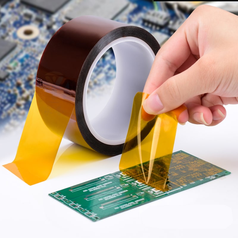 Silicone adhesive variants are preferred for SMT masking polyimide tape
